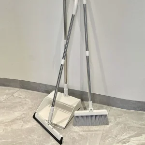 Smart Modern 2 in 1 PP Broom Dustpan 3 Piece Set with Mopping Stick for Household Floor Cleaning