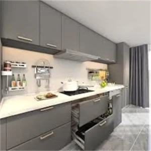 Smart Modern Kitchen Cabinet Set with Island for Apartments