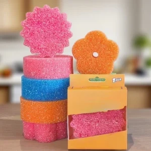 Smile Face Mini Texture Scratch Free Dish Sponge Multipurpose Kitchen Cleaner Color Sponge
