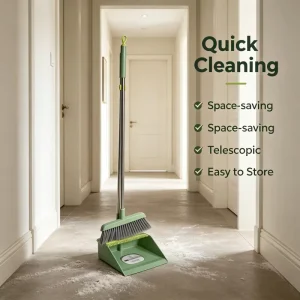 Soft-Bristle Broom and Dustpan Set