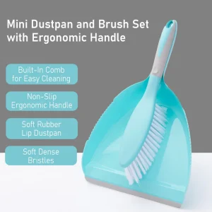 Soft Bristle Mini Broom and Dustpan Set Handheld Dustpan and Brush Set for Tabletop Cleaning