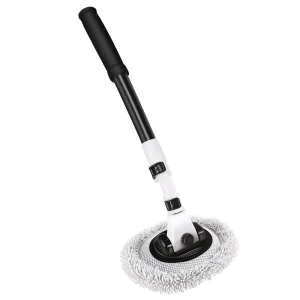 Soft Bristle Rotating Car Wash Brush with Long Handle Telescopic Mop Vehicle Cleaning Tool