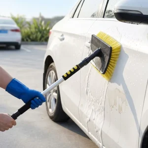 Soft Bristles Telescopic Flow Through Car Wash Brush EVA Material Cleaning Tool for Truck Boat Car Detailing