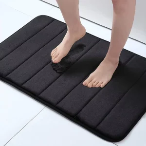 Soft Coral Fleece Bath Mat Super Absorbent Non-Slip Thick Bathroom Rug 40x60cm Machine Washable Microfiber Shower Floor Mat