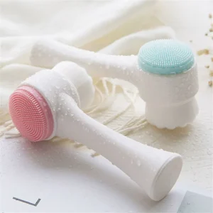 Soft Face Cleansing Brush Double Sided Facial Cleanser Blackhead Removal Pore Cleaner Exfoliator Silicone Face Scrub Brush