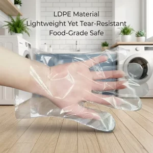 Soft Flexible Thick LDPE Waterproof Gloves Disposable 100 Pcs Per Bag for Home Cleaning Use