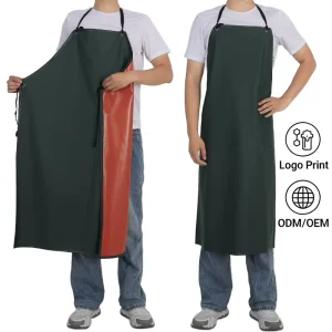 Soft Lightweight PVC Apron Waterproof Oilproof Acid Resistant Polyethylene Apron for Slaughterhouse Seafood Industrial Work