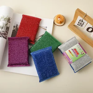Soft Oil-resistant Durable Washable Polyester Heavy Duty Scouring Pad Sponge Kitchen Cleaning