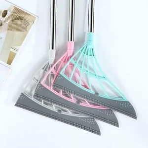 Soft Silicone Cleaning Broom for Bathroom Scratch Free Floor Cleaning Efficiently Drains Water Flexible and Durable
