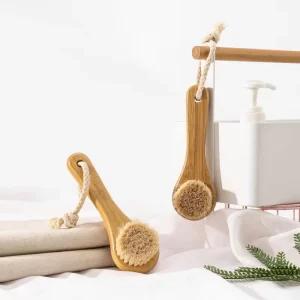 Soft Skin Friendly Face Cleaning Washing Brush for Facial Bamboo Handle Cleaning Brushes