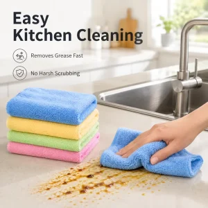 Soft Thick Microfiber Cleaning Cloths High Absorbent Quick Dry Reusable Towels for Kitchen Glass Tableware Household Cleaning