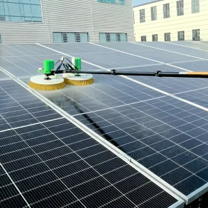 Solar Panel Cleaner Double Head Brush High Reach Telescopic Pole Residential Commercial PV Panel Cleaning Tool