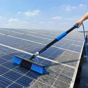 Solar Panel Cleaning Brush and 6m Telescopic Pole Washing Tool Kit with Waterproof Nozzle PP Material Plastic Handle