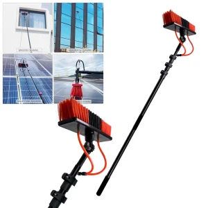 Solar Panel Cleaning Brush and Pole Telescopic 12FT 24FT Washing Tools Kit