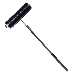 Solar Panel Cleaning Roller Brush with Soft PP and Nylon Bristles Telescopic Long Handle for PV System Maintenance
