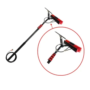 Solar Panel Waterfed Cleaning Brush Telescopic Pole Window Cleaning Brush with Scraper System