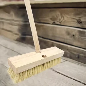 Solid Wood 12″ Home Cleaning Floor Squeegee Durable Double Thread Tampico Sweeping Brushes 45 Angles Hand PP Fill in Brushes