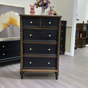 Solid Wood 5 Drawer Chest Large Capacity Multi Functional Storage Cabinet for Bedrooms