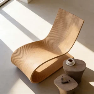 Solid Wood Leisure Lounge Chair for Living Room Hotel Bedroom Patio Courtyard Garden