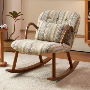 Solid Wood Leisure Table and Chair Combination Balcony Living Room Small Household American Retro Pattern Lazy Sofa Chair