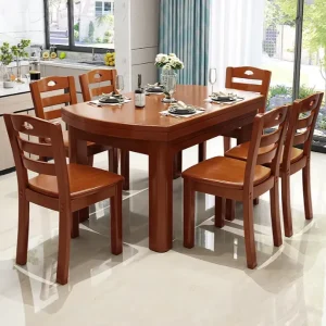 Solid Wood Round Rotating Dining Table
