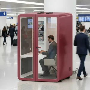 Soundproof Multifunction Working Pod with Precision Aluminum Frame for Home, Office, or Airport