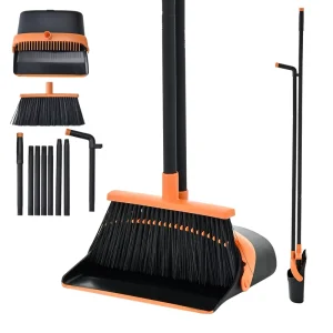 Space Saving Broom Dustpan Combo with Foldable Design for Compact Storage in Closets or Utility Rooms