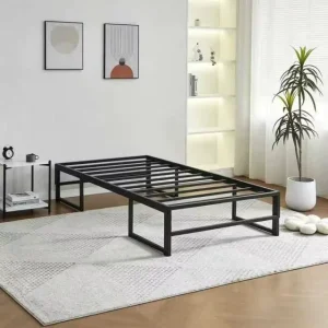 Space-Saving Heavy-Duty Metal Platform Bed Frame with Underbed Storage