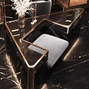 Special shaped Walk in Closet Island Cabinet with Shoe changing Stool Luxury High end Style Island Counter Cabinet Customization