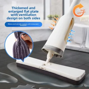 Sponge Horseshoe Shaped Hands Free Lazy Mop Telescopic Handle Strong Water Absorption Floor Storage for Home Use