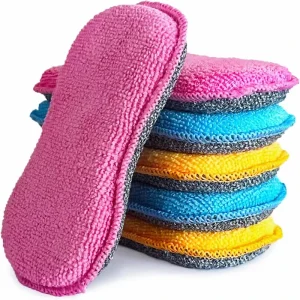 Sponge Scouring Pads Metallic Non Scratch Scourer Cleaning Dish Washing up for Cleaning Kitchen