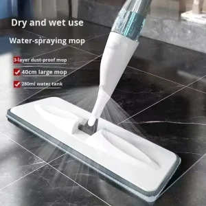 Spray Flat Mop One Swipe Clean Dry Wet Dual Use Hands Free Centrifugal Wringing Self Adhesive Thickened Floor Mop