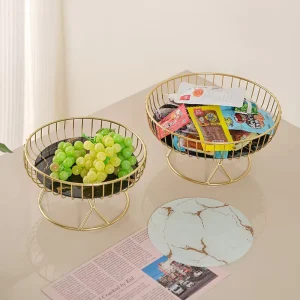 Spray-Painted Welded Metal Fruit Tray and Decorative Plate for Home, Kitchen, and Living Room