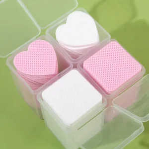 Square Heart Shape Cleaning Cotton Eyelash Extension Tool Disposable Lint-Free Cotton Pads Eyelash Glue Remover