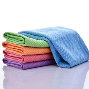 Square Microfiber Fish Scale Towel Ultra-Absorbent Eco-Friendly Scratch-Free Kitchen Cleaning Cloth