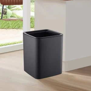 Square Slim Waste Bin Open Top Metal Trash Can Garbage Bin for Small Space in Kitchen and Bathroom