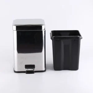 Square Stainless Steel Waste Bin 3L 6L 12L 20L Recycle Bin for Kitchen Household