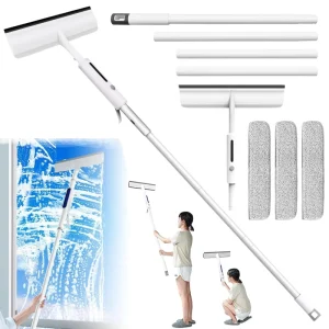 Squeegees Cleaning Mop with 3pcs 14” Rags for High Window