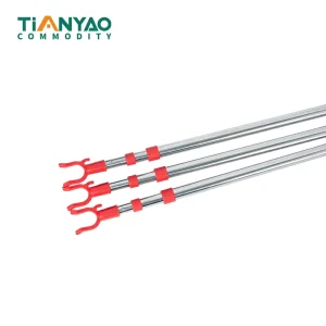 Stainless Steel 201 Iron Coated Cleaning Tool Set Balcony Garment Pole Portable Fork