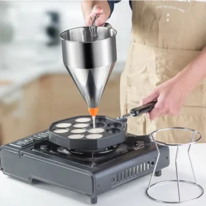 Stainless Steel 600 ml Batter Dispenser and Syrup Funnel for Pancakes