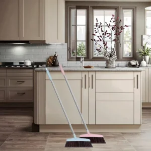 Stainless Steel Broom with Long Handle Indoor Outdoor Household Cleaning Tool for Home Garage Kitchen Bathroom Mall Office Yard