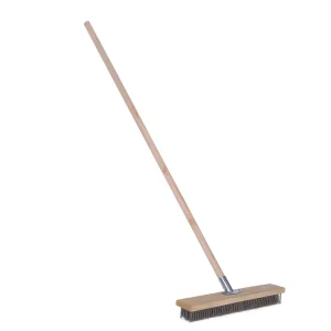 Stainless Steel Brush Wire Cleaning Brushes with Stainless Steel Long Rod for Tile Patio Garden Garage Broom Floor Scrub Brush