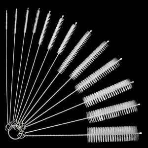 Stainless Steel Cleaning Scrubber Straw Brush Set Nylon Material Bottle Brush for Test Tubes Teapot Efficient Cleaner
