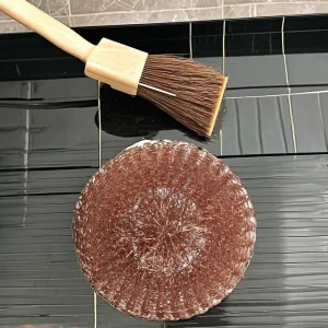 Stainless Steel Copper Plated Mesh Scourer Cleaning Brushes Heavy-Duty Burgundy Color Eco-Friendly Shape