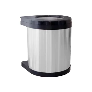 Stainless Steel Corner Kitchen Trash Can Twist Open Lid Sanitary Bucket Non Slip Storage 9 14L for Bedroom Bathroom Use