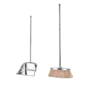 Stainless Steel Dustpan and Brush Set Household Sanitary Broom and Dustpan Extra Thick Dustpan and Shovel