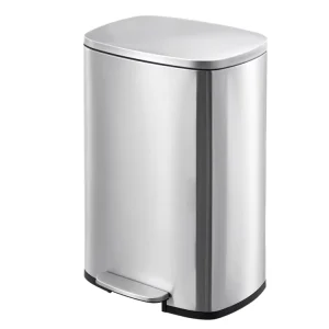 Stainless Steel Foot Operated Waste Bins with Flat Lid and Bottom