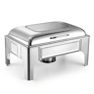 Stainless Steel Fuel-Powered 6L Buffet Hot Pot Food Warmer Chafing Dish for Catering Hotels Restaurants and Parties