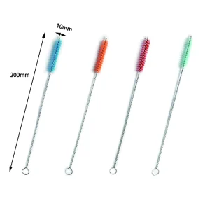 Stainless Steel Handle Nylon Straw Cleaner Brush for Home Kitchen & Car Cleaning Handheld Portable Custom Sizes Color Assortment