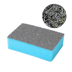 Stainless Steel Heavy Duty Sustainable Sponge Scrubber with Non Scratch Glass Porcelain Cleaning Dish Scrubber Pot Scouring Pad